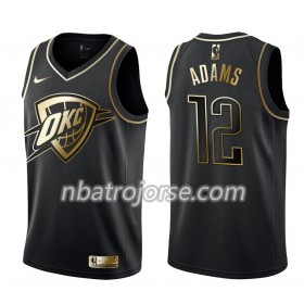 Män Oklahoma City Thunder Tröja Steven Adams 12 Nike Svart Guld Edition Swingman